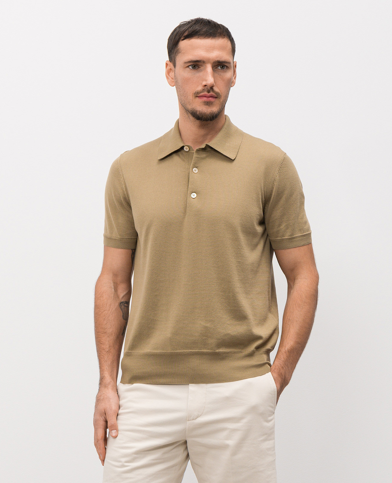 Khaki polo shirt Tom Ford 3