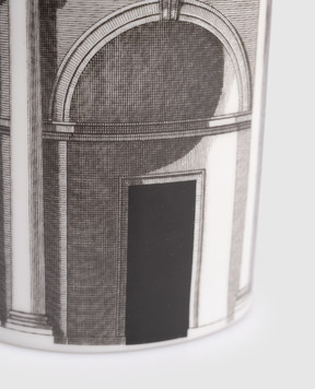Fornasetti Scented candle - Architettura Décor - Immaginazione in a porcelain candlestick FPSM419XIM