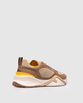 Fendi Brown leather Flow sneakers 7E1925AY1W