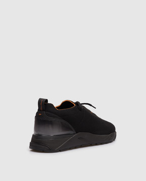 Santoni Black sneakers with logo print MBIO21601NERNHOD
