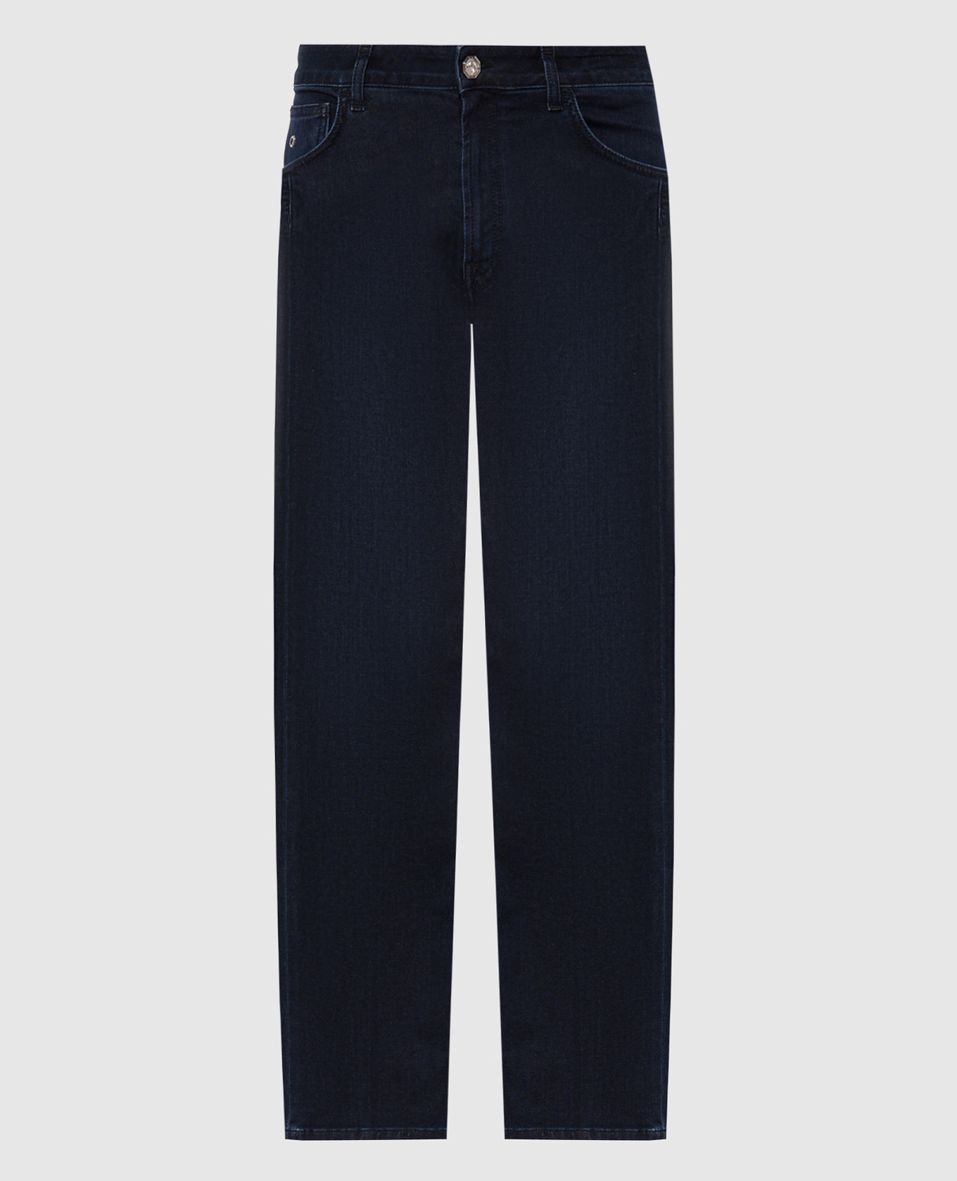 Blue jeans with logo patch Stefano Ricci