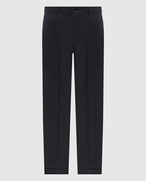 Moncler Blue pants with logo patch L10912A0002154ARP