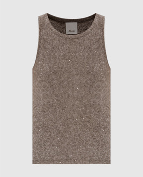 Allude Brown cashmere and silk top 26577112