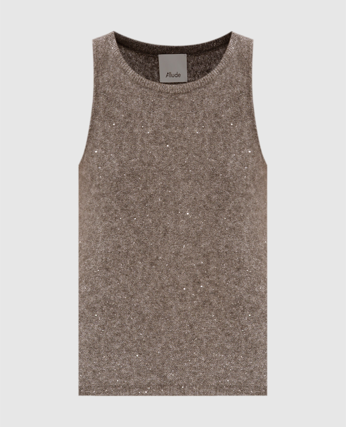 Brown cashmere and silk top