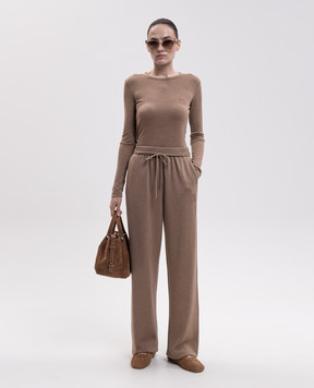 Max Mara Brown FELTRE wool sweatpants MXMFELTRE