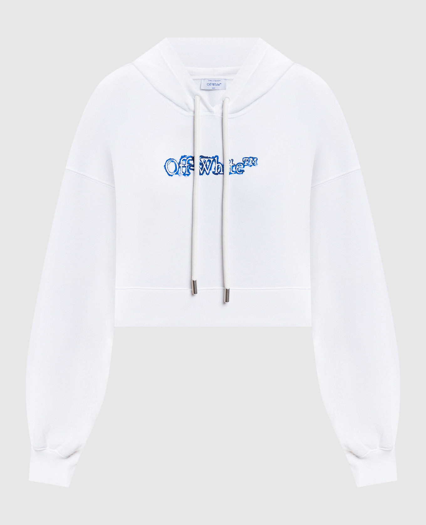 

Cloudy Arrow White Cropped Hoodie Off-White