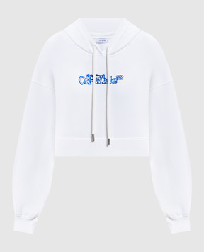 Off-White Cloudy Arrow White Cropped Hoodie OWBB056F25FLE002