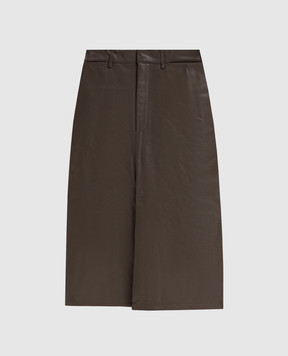 Victoria Beckham Brown leather skirt 1426LSK007677A