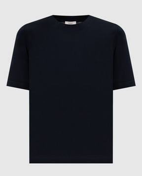 Agnona Blue T-shirt with silk KT110450Q180P