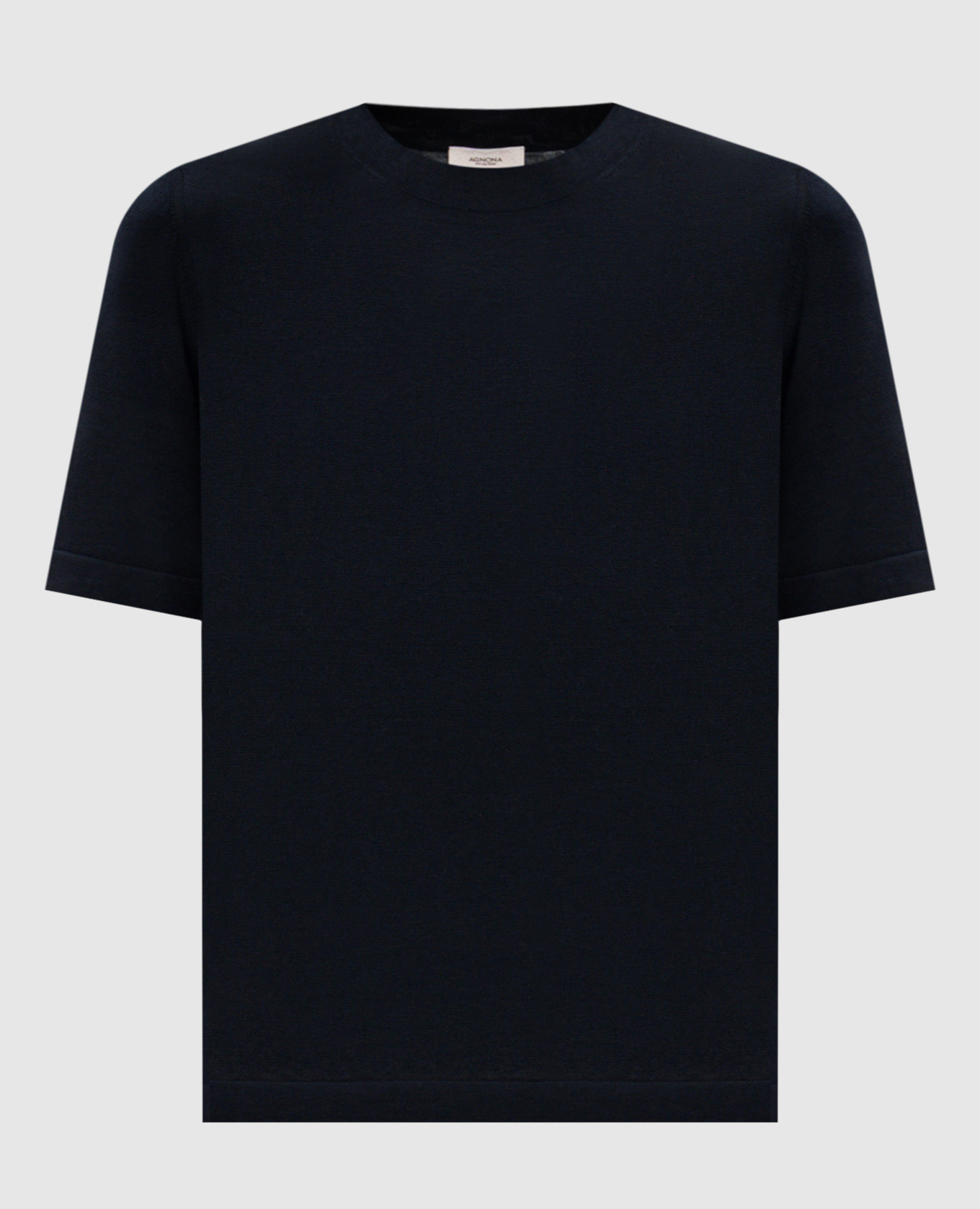 Blue T-shirt with silk