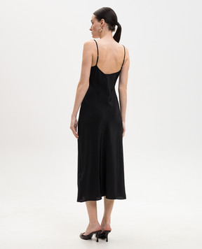 Victoria Beckham Black silk midi dress 1126WDR007501B