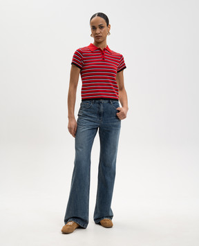 Juun.j Red striped polo shirt JW6351W036