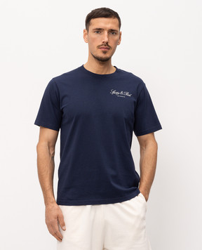 Sporty & Rich Blue t-shirt with logo print TO11976269BL106