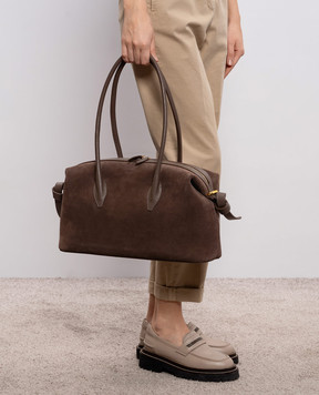YUZEFI Brown suede bag BRIOCHE BRIOCHEDUFFLE