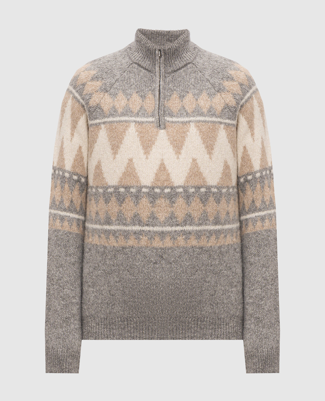 Gray alpaca wool sweater Peserico