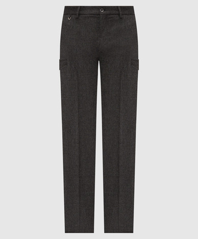 Gray wool and cashmere cargo pants