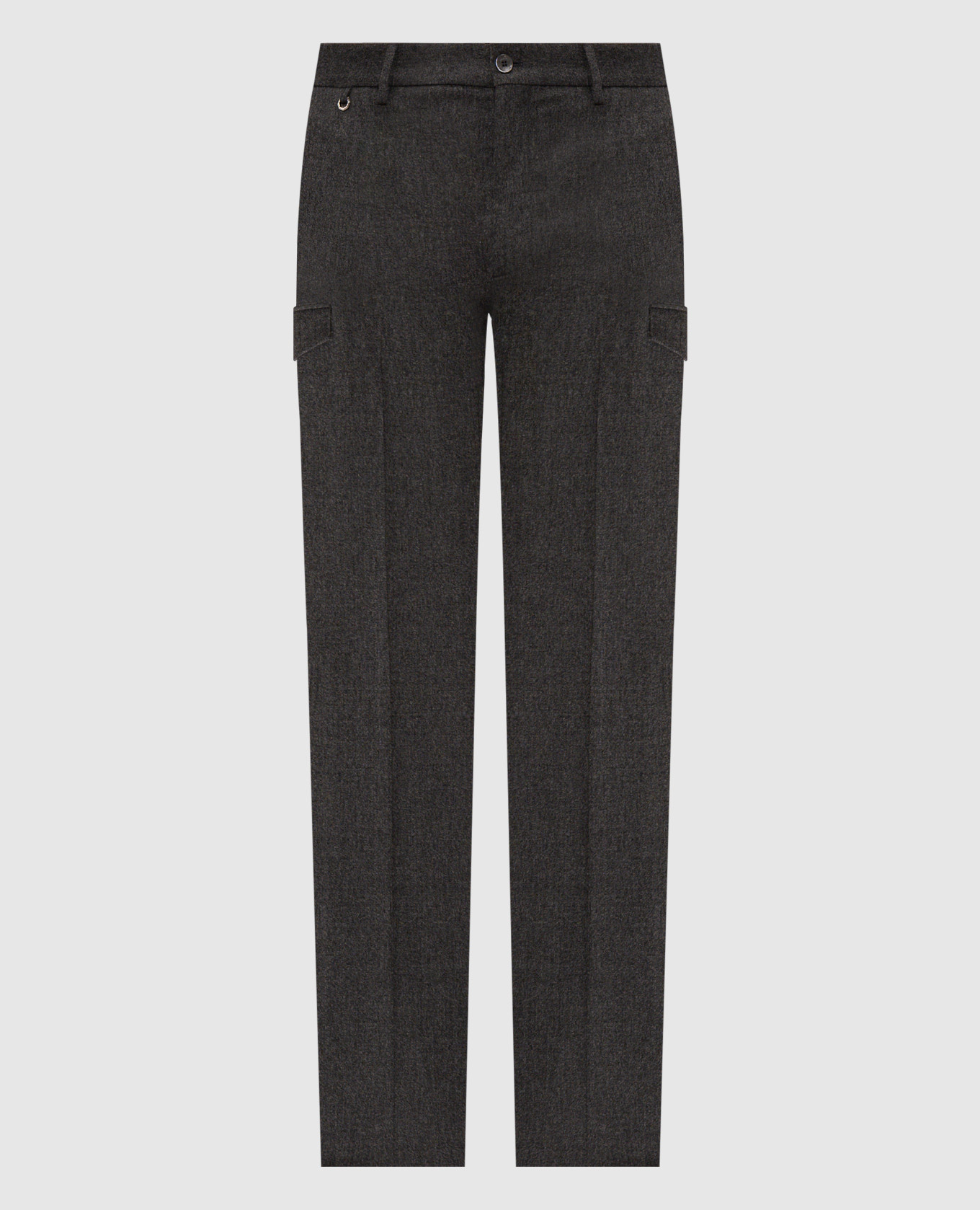 Gray wool and cashmere cargo pants