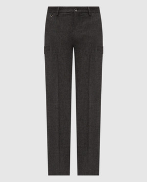 Stefano Ricci Gray wool and cashmere cargo pants M1T6300060WCEA1V