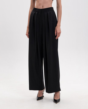 Balmain Black straight-leg wool trousers HF1PO170WC09