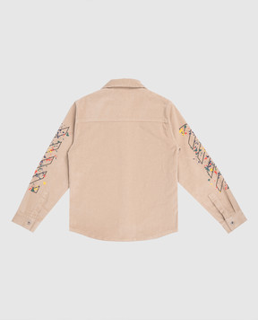 Off-White Children's beige corduroy shirt-style jacket 44BES001F5F001