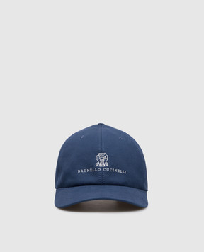 Brunello Cucinelli Blue cap with logo M252D9850
