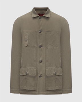 Brunello Cucinelli Khaki jacket with linen M544D6590P