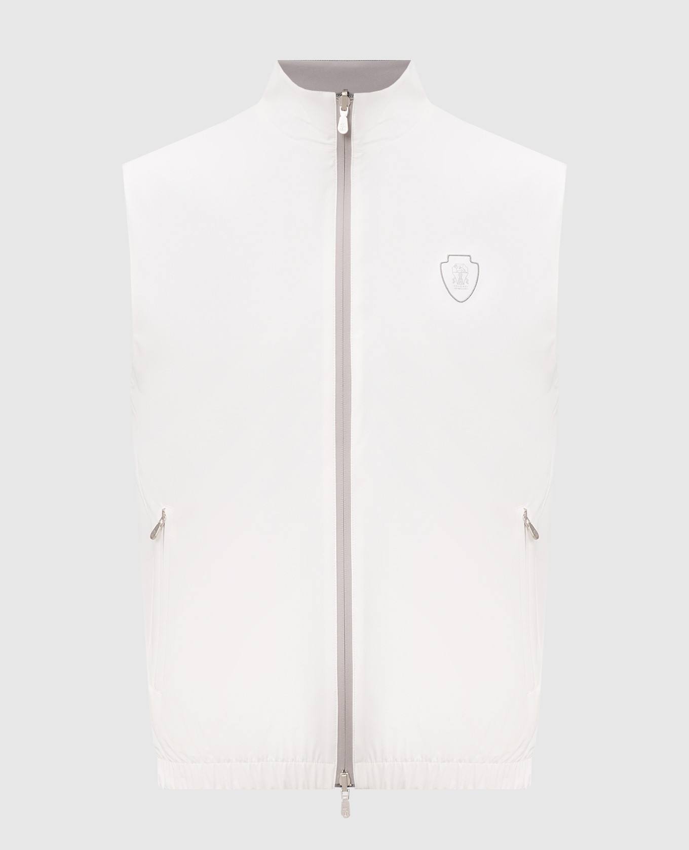 Reversible vest with emblem print