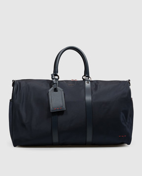 Kiton Blue travel bag with metal logo UBA0158N01270