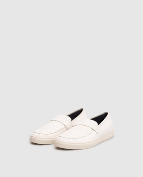 Brett Johnson White suede loafers with emblem SS26SH6OPEIVO
