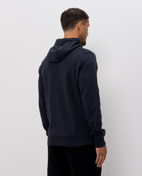Stone Island Blue hoodie with logo patch L1S156100062S0051