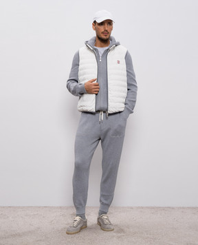 Brunello Cucinelli Grey melange printed T-shirt M0B138520