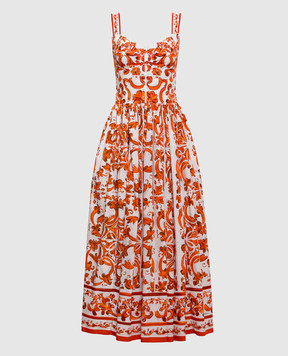 Dolce&Gabbana White dress with branded print F6TTHTGDDRL