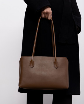 The Row Terrasse brown leather tote bag W1292L97