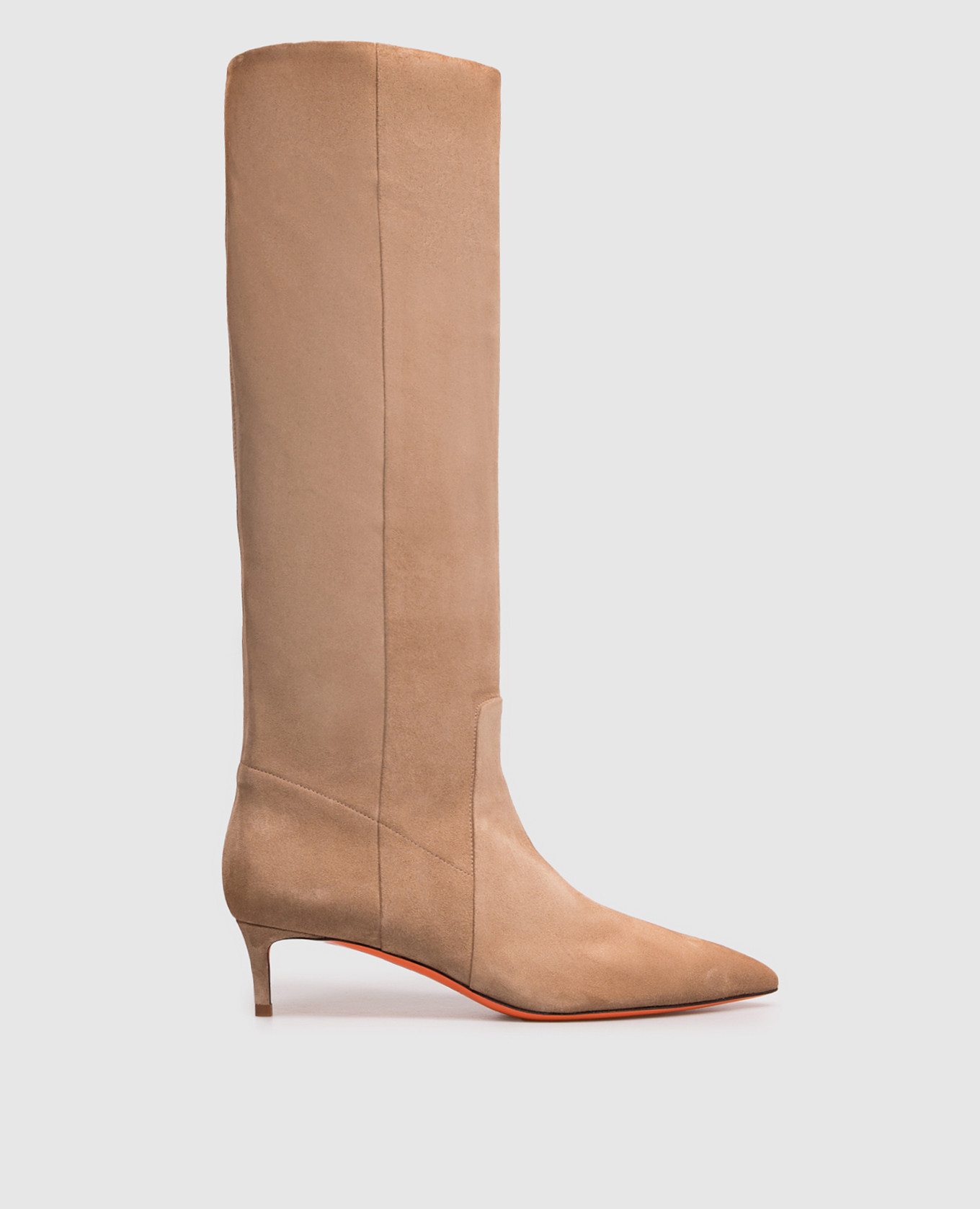 Beige suede boots