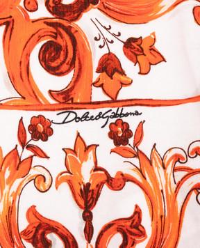 Dolce&Gabbana Children's white dress with branded print L5JDBGG7P5T56