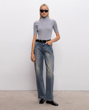Missoni Gray ribbed top with lurex DC26WN03BK01H3