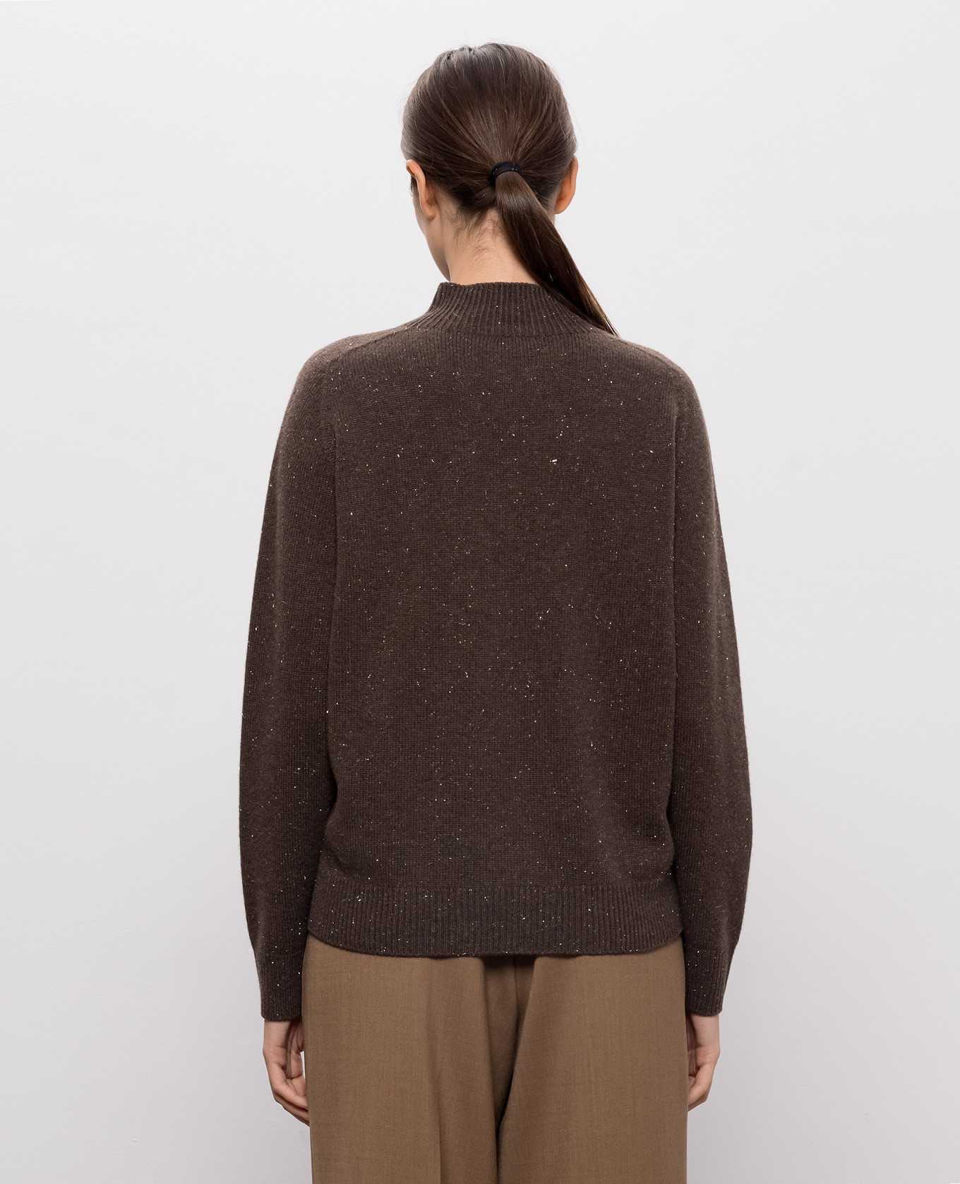 Brown wool and silk jumper Peserico 4
