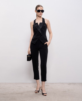 Twinset Black vest top with metal logo 261AP2276