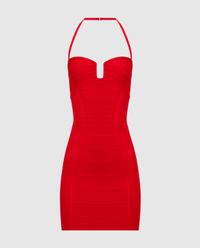 Herve Leger Holly red dress with open back 46HLT8576746