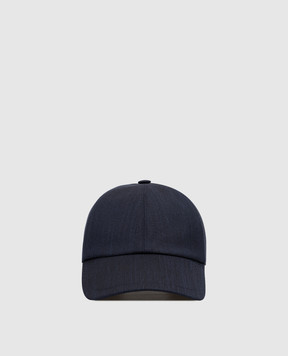 Enrico Mandelli Blue wool, silk and linen cap CAP4016020