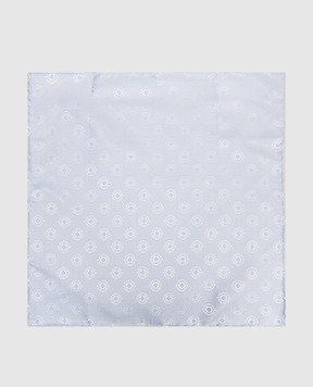 Brunello Cucinelli Blue patterned silk pachet MX8740091
