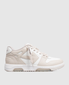 Off-White Out Of Office beige leather sneakers M189C9L007