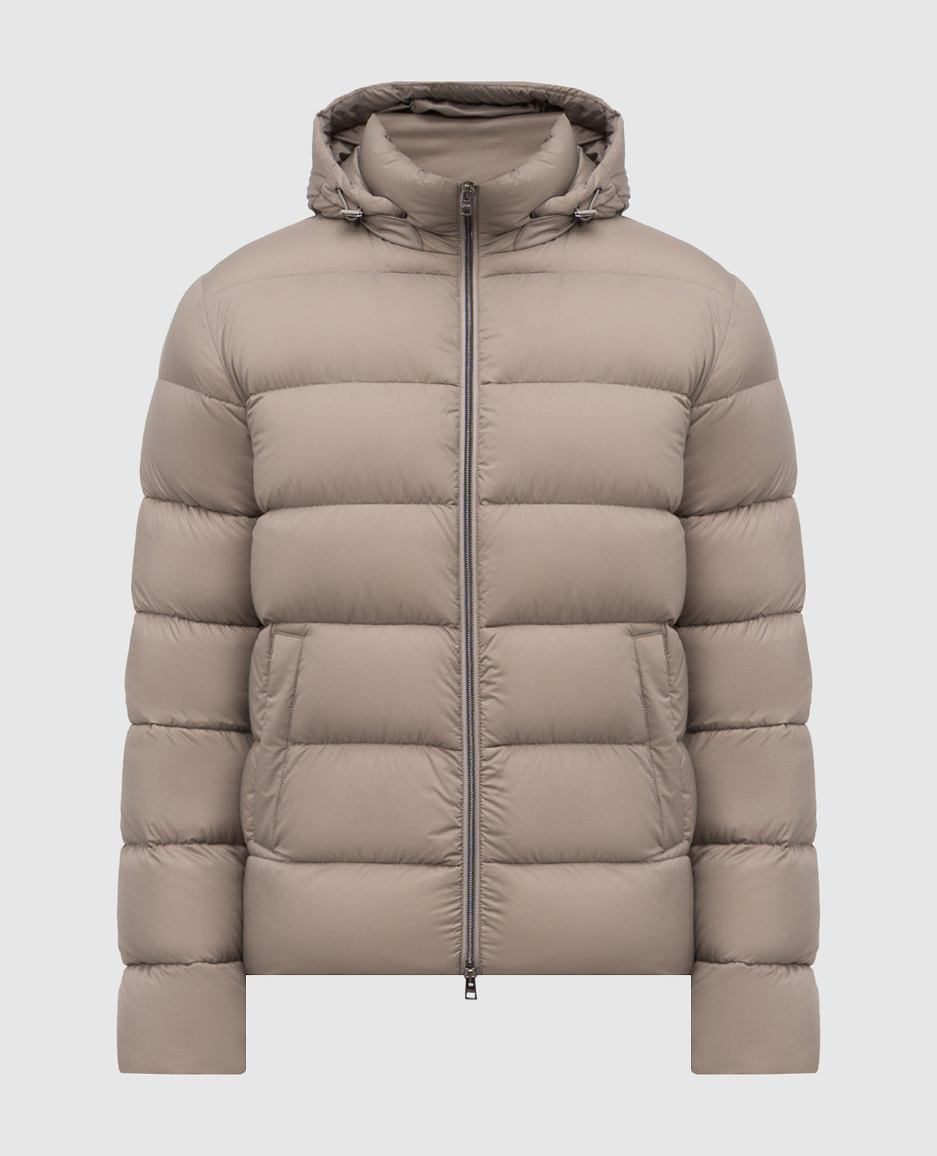 

Khaki quilted down jacket with logo Herno