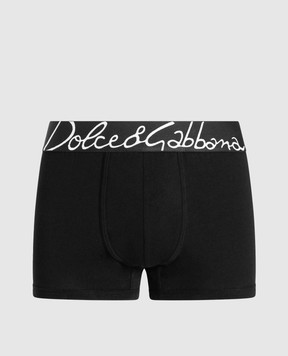 Dolce&Gabbana Black boxer briefs with logo pattern M4F34JONP20