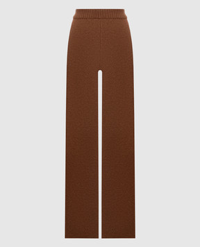 Rowen Rose Brown flared pants with wool RRK042
