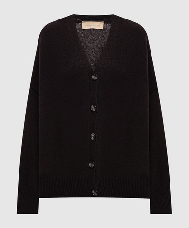 Disa brown cardigan with wool and cashmere
