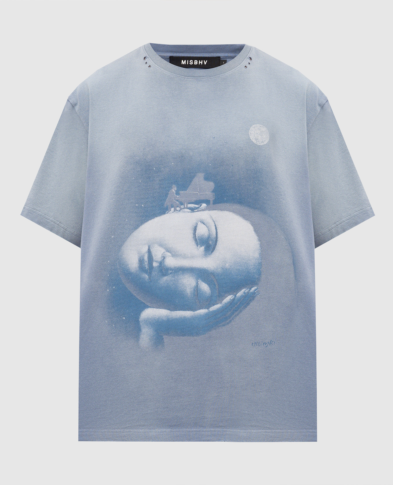 

Blue T-shirt with Moonlight Sonata print Misbhv