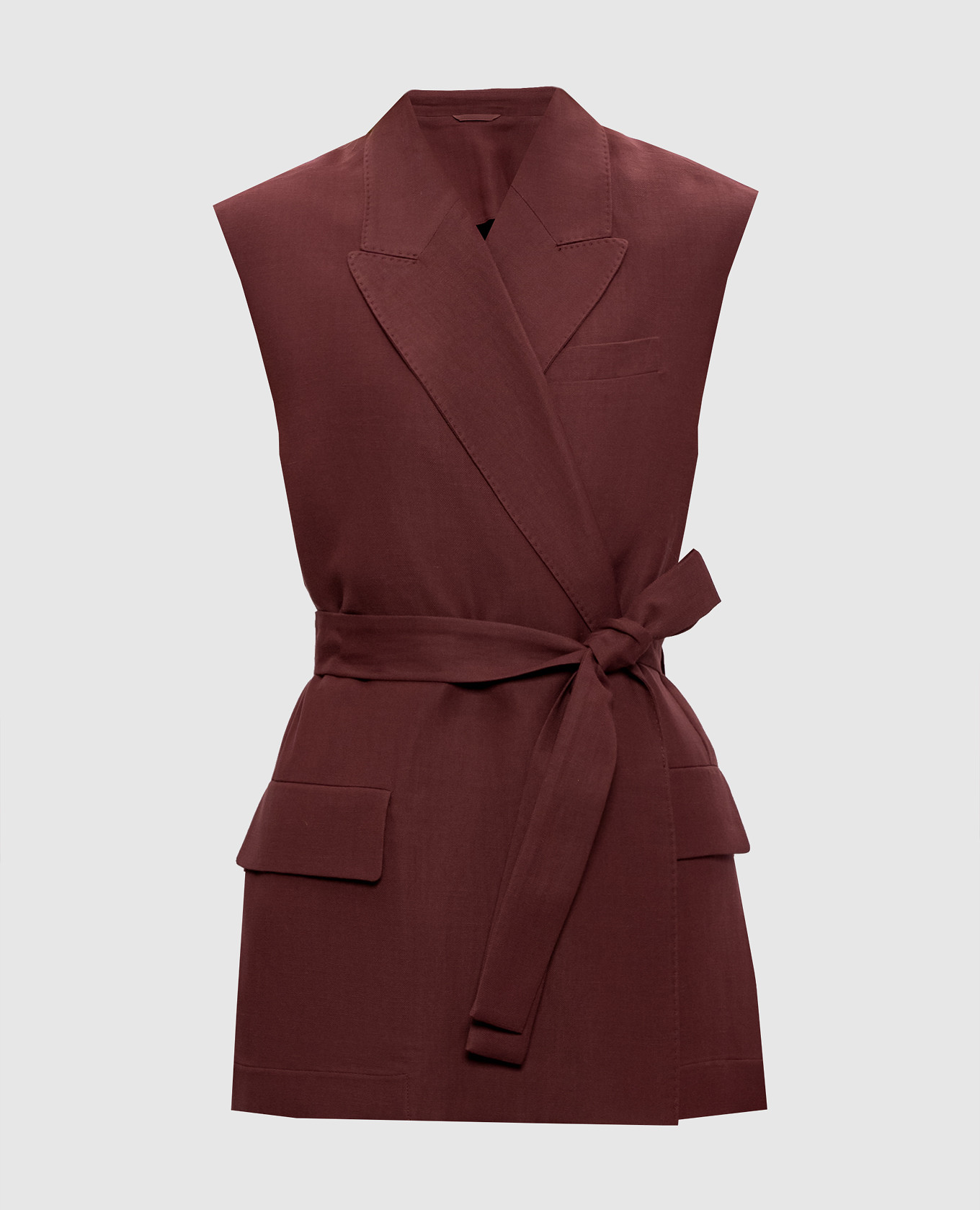 Burgundy linen vest