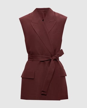 Brunello Cucinelli Burgundy linen vest MH1267754