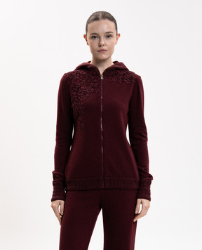 Ermanno Scervino Life Burgundy cardigan with wool and cashmere D494M706XJO